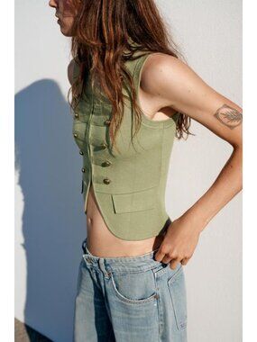 ZARA FIREMAN CLASP KNIT VEST